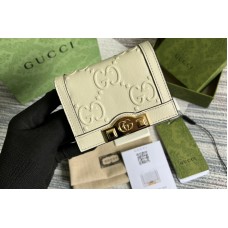 Gucci GG card case wallet in White GG leather