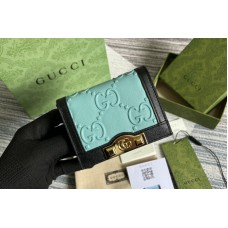Gucci GG card case wallet in Blue/Black GG leather