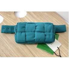 Bottega Veneta Mini padded intreccio nylon belt bag in Blue nylon