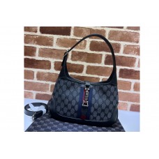 Gucci x Balenciaga Women’s Hacker Small Hobo Bag in black and dark grey canvas jacquard Gucci x Balenciaga Women’s Hacker Small Hobo Bag in black and dark grey canvas jacquard