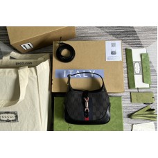 Gucci x Balenciaga Women’s Hacker Mini Hobo Bag in black and dark grey canvas jacquard Gucci x Balenciaga Women’s Hacker Mini Hobo Bag in black and dark grey canvas jacquard