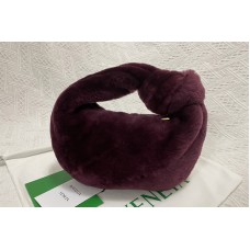 Bottega Veneta Mini jodie Bag in Burgundy Suede