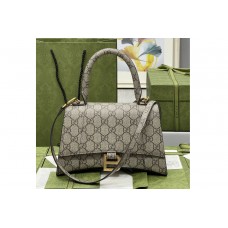 Gucci x Balenciaga The Hacker Project small Hourglass bag in Beige and ebony GG Supreme canvas Gucci x Balenciaga The Hacker Project small Hourglass bag in Beige and ebony GG Supreme canvas