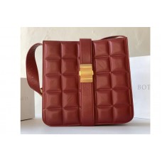 Bottega Veneta padded marie bag in Bordeaux Calfskin Leather