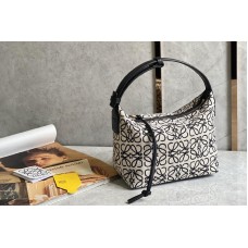 Loewe A Small Cubi bag in Ecru/Black Anagram jacquard and calfskin Loewe A Small Cubi bag in Ecru/Black Anagram jacquard and calfskin