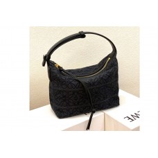 Loewe A Small Cubi bag in Anthracite/Black Anagram jacquard and calfskin Loewe A Small Cubi bag in Anthracite/Black Anagram jacquard and calfskin