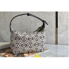 Loewe A Cubi bag in Ecru/Black Anagram jacquard and calfskin Loewe A Cubi bag in Ecru/Black Anagram jacquard and calfskin