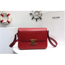 Celine Medium Triomphe Bags Red Shiny Calfskin