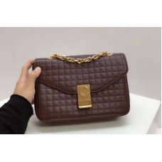Celine Quilted Calfskin Medium C Bag Coffee Celine Quilted Calfskin Medium C Bag Coffee