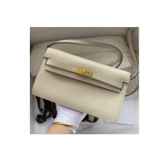 Hermes Kelly Classique To Go Woc Wallet In White Epsom Leather With Gold Buckle Hermes Kelly Classique To Go Woc Wallet In White Epsom Leather With Gold Buckle