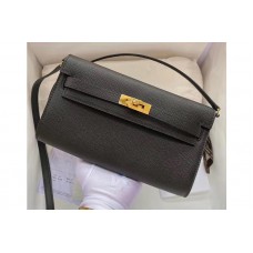 Hermes Kelly Classique To Go Woc Wallet In Black Epsom Leather With Gold Buckle Hermes Kelly Classique To Go Woc Wallet In Black Epsom Leather With Gold Buckle