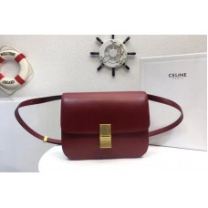 Celine Classic Box Small Flap Bag Calf Leather Wine Celine Classic Box Small Flap Bag Calf Leather Wine