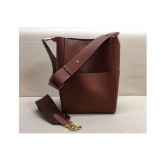 Celine Sangle Bucket Bag in Smooth Calfskin Leather Burgundy Celine Sangle Bucket Bag in Smooth Calfskin Leather Burgundy