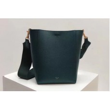 Celine Sangle Small Bucket Bags Soft Grained Calfskin Leather Green Celine Sangle Small Bucket Bags Soft Grained Calfskin Leather Green