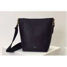 Celine Sangle Small Bucket Bags Soft Grained Calfskin Leather Black Celine Sangle Small Bucket Bags Soft Grained Calfskin Leather Black
