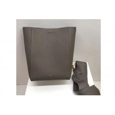 Celine Sangle Small Bucket Bags Soft Grained Calfskin Leather Gray Celine Sangle Small Bucket Bags Soft Grained Calfskin Leather Gray