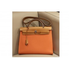 Hermes herbag zip in Brown/Orange Officier canvas and Leather Hermes herbag zip in Brown/Orange Officier canvas and Leather
