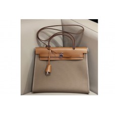 Hermes herbag zip in Brown/Grey Officier canvas and Leather Hermes herbag zip in Brown/Grey Officier canvas and Leather