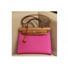 Hermes herbag zip in Brown/Pink Officier canvas and Leather Hermes herbag zip in Brown/Pink Officier canvas and Leather