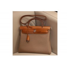 Hermes herbag zip in Brown/Grey Officier canvas and Leather Hermes herbag zip in Brown/Grey Officier canvas and Leather