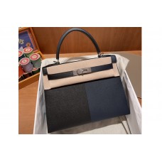 Hermes Kelly in Black/Blue Epsom Leather Hermes Kelly in Black/Blue Epsom Leather