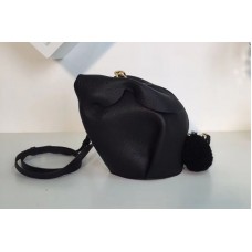 Loewe Bunny Gingham Mini Leather Shoulder Bags Black Loewe Bunny Gingham Mini Leather Shoulder Bags Black