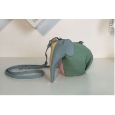 Loewe Elephant Mini Bag Classic Calf Leather Green/Pink/Blue/Yellow Loewe Elephant Mini Bag Classic Calf Leather Green/Pink/Blue/Yellow