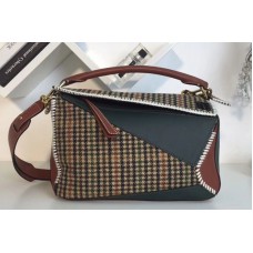 Loewe Puzzle Tweed Bags Original Leather Green Loewe Puzzle Tweed Bags Original Leather Green