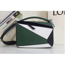 Loewe Puzzle Bags Original Calf Leather Green/White/Black Loewe Puzzle Bags Original Calf Leather Green/White/Black