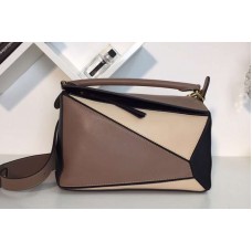 Loewe Puzzle Bags Original Calf Leather Khaki/Beige/Black Loewe Puzzle Bags Original Calf Leather Khaki/Beige/Black