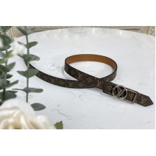 Louis Vuitton M0196U Dauphine 25mm Reversible belt in Monogram/Tan Brown With Silver Buckle