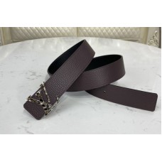 Louis Vuitton M0273V Facets 40mm reversible belt in Burgundy Red/Black calf leather With Silver Buckle Louis Vuitton M0273V Facets 40mm reversible belt in Burgundy Red/Black calf leather With Silver Buckle