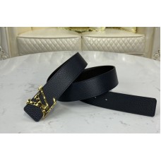 Louis Vuitton M0292V Facets 40mm reversible belt In Navy Blue/Chocolate Brown With Gold Buckle Louis Vuitton M0292V Facets 40mm reversible belt In Navy Blue/Chocolate Brown With Gold Buckle