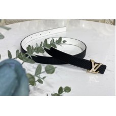 Louis Vuitton M0305V Iconic Pearlfection 25mm Reversible belt In White/Black Calf leather Louis Vuitton M0305V Iconic Pearlfection 25mm Reversible belt In White/Black Calf leather