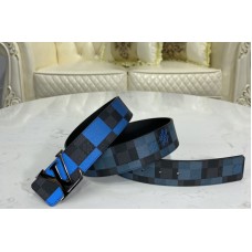 Louis Vuitton M0319U Initiales 40 MM reversible belt in Blue Damier Graphite canvas and calf leather With PVD Buckle Louis Vuitton M0319U Initiales 40 MM reversible belt in Blue Damier Graphite canvas and calf leather With PVD Buckle