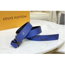 Louis Vuitton M0339V Initiales 40mm reversible belt in Navy/Black Damier Graphite canvas With Silver Buckle Louis Vuitton M0339V Initiales 40mm reversible belt in Navy/Black Damier Graphite canvas With Silver Buckle