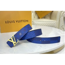Louis Vuitton M0339V Initiales 40mm reversible belt in Navy/Black Damier Graphite canvas With Gold Buckle Louis Vuitton M0339V Initiales 40mm reversible belt in Navy/Black Damier Graphite canvas With Gold Buckle