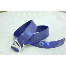 Louis Vuitton M0359V Shape 40mm reversible belt in Navy Blue Monogram canvas With White Buckle Louis Vuitton M0359V Shape 40mm reversible belt in Navy Blue Monogram canvas With White Buckle