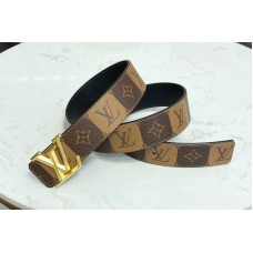 Louis Vuitton M0470V Pyramide Stripes 40mm reversible belt in Monogram Canvas/Calf leather