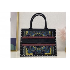 Christian Dior Mior book tote Bag in Black Calf Leather With Embroidery Christian Dior Mior book tote Bag in Black Calf Leather With Embroidery