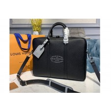 Louis Vuitton M30365 Porte Documents Voyage Bag in Black Taiga leather