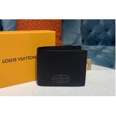 Louis Vuitton M30380 Multiple Wallet Navy Black Taiga leather
