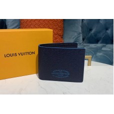 Louis Vuitton M30381 Multiple Wallet Navy Blue Taiga leather