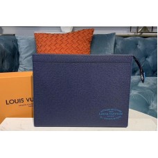 Louis Vuitton M30397 Pochette Voyage Bags Blue Taiga leather