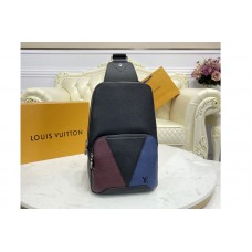 Louis Vuitton M30701 Avenue Sling Bag In Burgundy, black and navy blue Taiga leather Louis Vuitton M30701 Avenue Sling Bag In Burgundy, black and navy blue Taiga leather