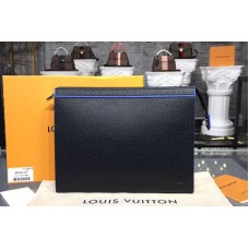 Louis Vuitton M30573 Pochette Voyage MM Bags in Black Taiga Leather