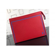 Louis Vuitton M30577 Pochette Voyage MM Bag Red Taiga Leather