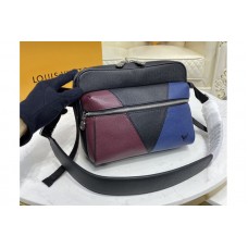 Louis Vuitton M30703 Outdoor Messenger Bag in Burgundy, black and navy blue Taiga leather Louis Vuitton M30703 Outdoor Messenger Bag in Burgundy, black and navy blue Taiga leather