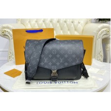 Louis Vuitton M30746 New Messenger Bag in Monogram Eclipse Canvas and Black Taiga leather