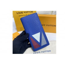 Louis Vuitton M30791 Brazza Wallet in Blue Taiga cowhide leather Louis Vuitton M30791 Brazza Wallet in Blue Taiga cowhide leather